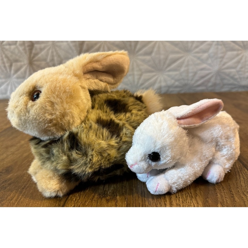 Plush Bunny Rabbit Bundle Realistic Stuffed Animal Toy Tan Walmart Ty Cotton Lot